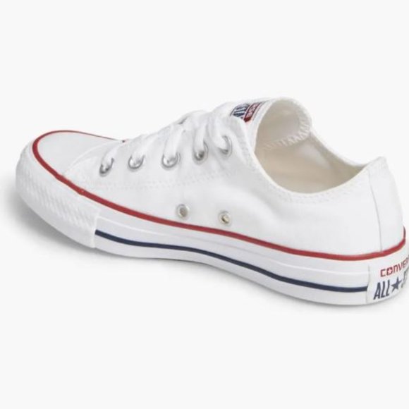 Converse White Sneakers with Red and Blue Stripes - Picture 2 of 16
